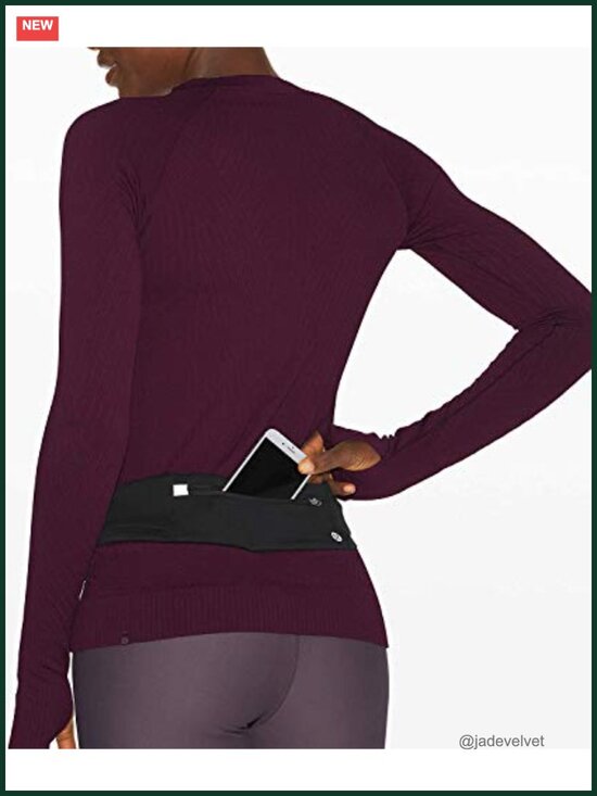 Zipper Closure Run Belt - Water Repellent Spandex with Pocket